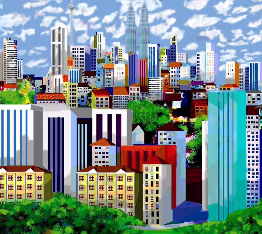 Kuala Lumpur Vector Art Wallpaper