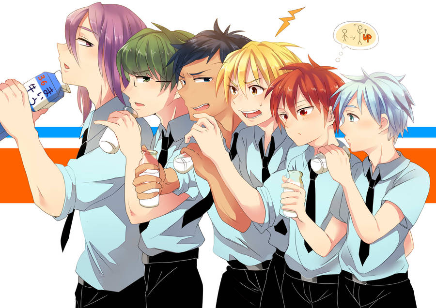 Kuroko's Characters Drinking Milk Wallpaper