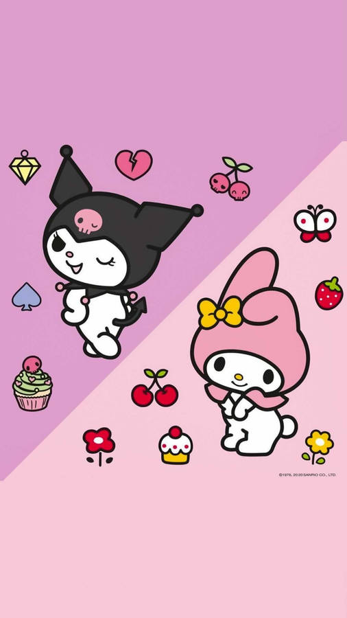 Kuromi And Melody The Sanrio Duo Wallpaper