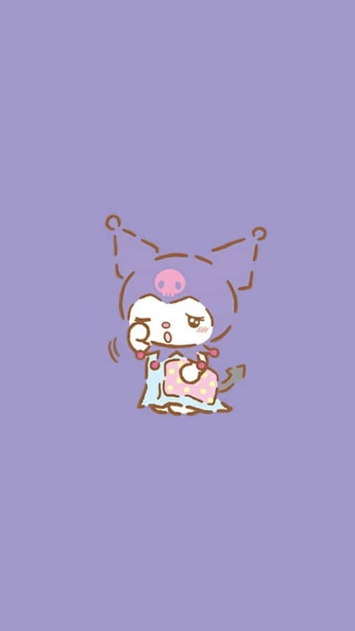 Kuromi Iphone Purple Sad Wallpaper