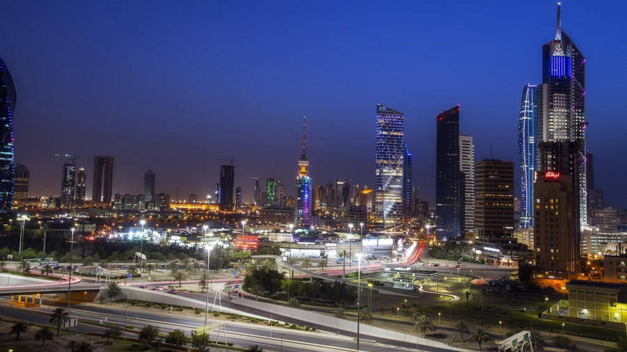 Kuwait Buildings Stretches To Sky Wallpaper