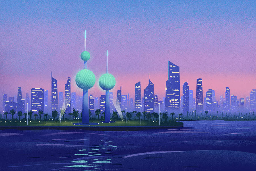 Kuwait Digital Rendering Illustration Wallpaper