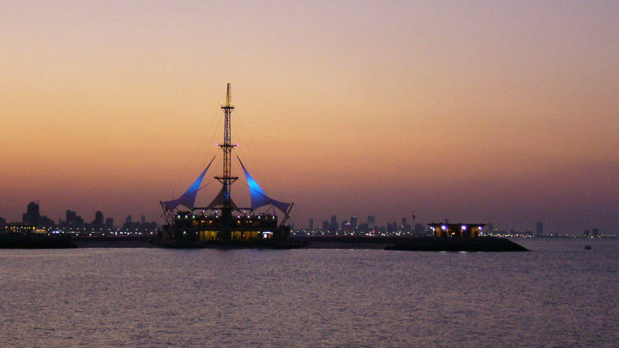 Kuwait Marina Waves Wallpaper