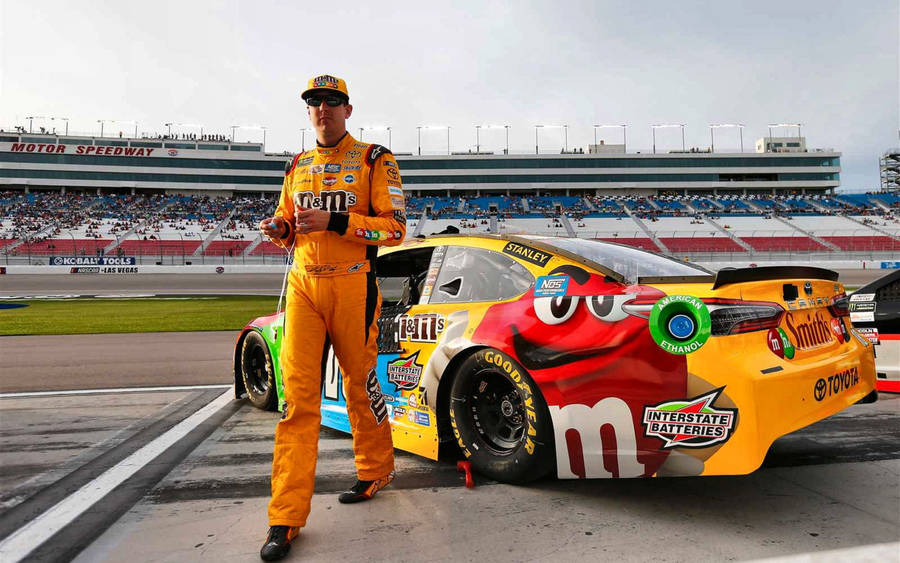 Kyle Busch In Yellow Suit Wallpaper