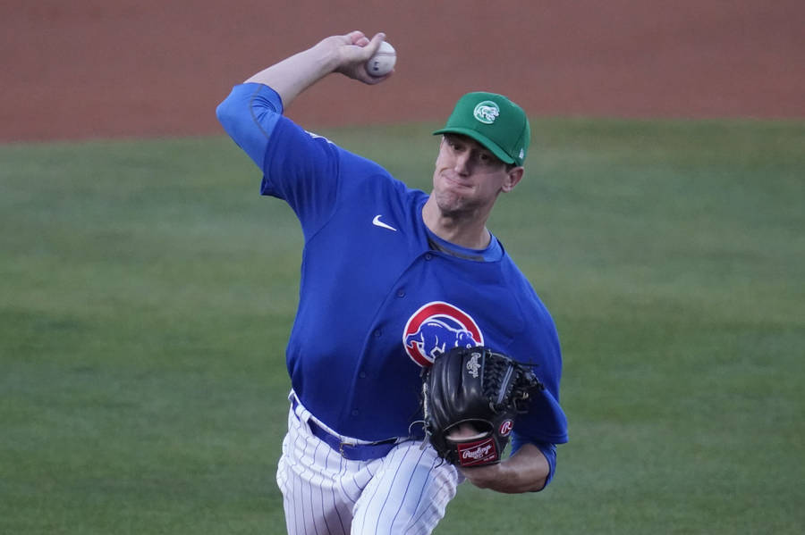 Kyle Hendricks Making A Baseball Pitch Wallpaper