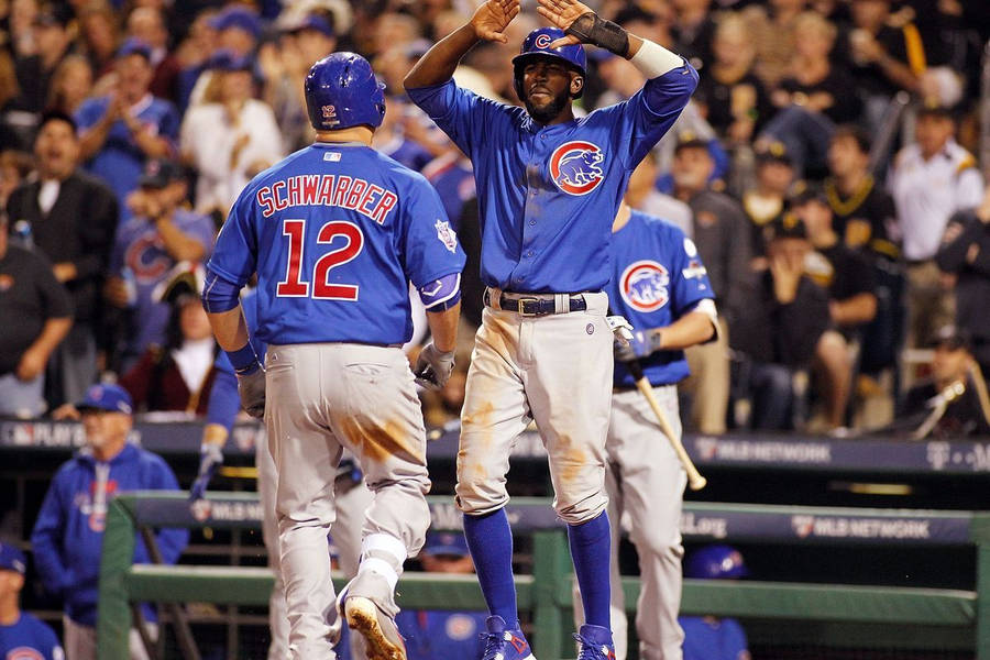 Kyle Schwarber High Five Wallpaper