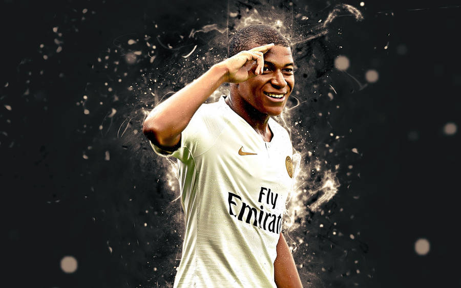 Kylian Mbappe 4k Salute Digital Art Wallpaper