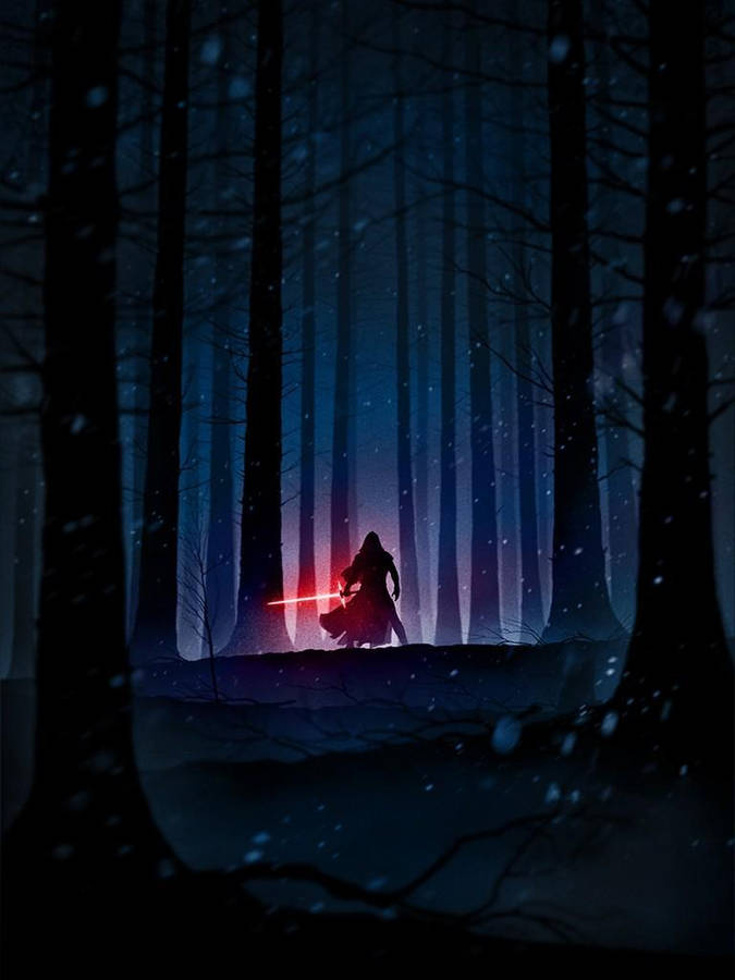 Kylo Ren Animated Forest Scene Wallpaper