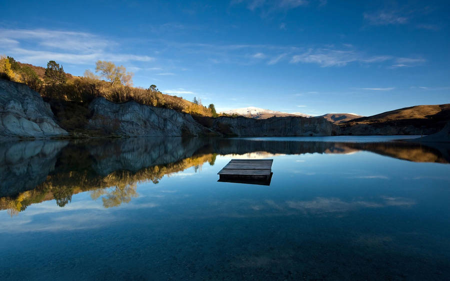 Lake View With Still Water Wallpaper