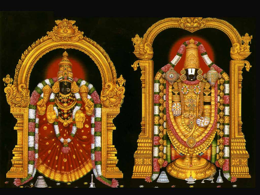 Lakshmi And Lord Venkateswara 4k Wallpaper