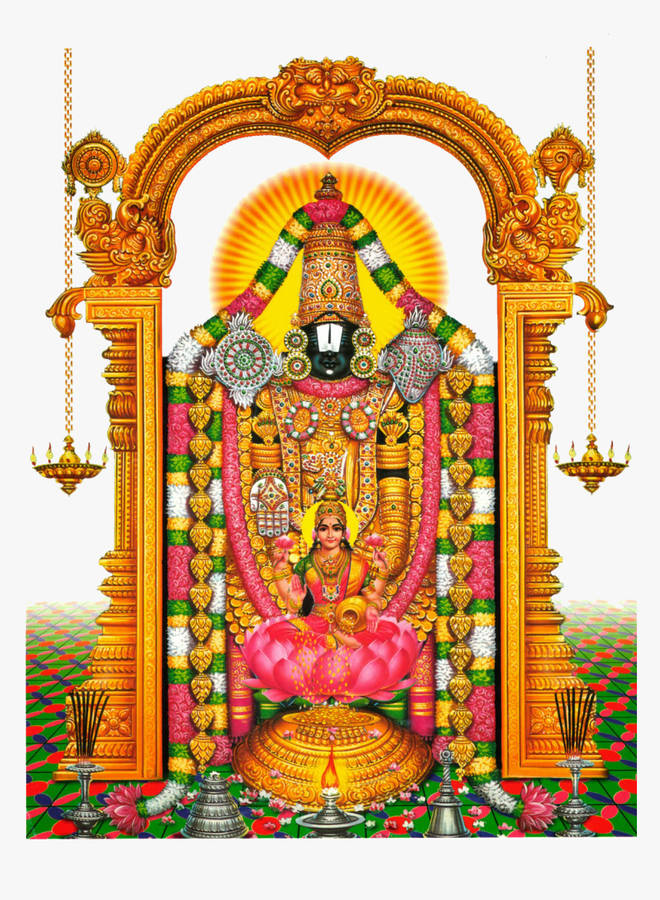 Lakshmi Devi With Lord Venkateswara 4k Wallpaper