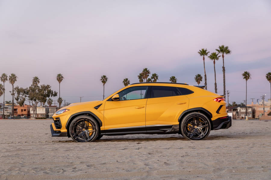 Lambo Truck At Beach Wallpaper