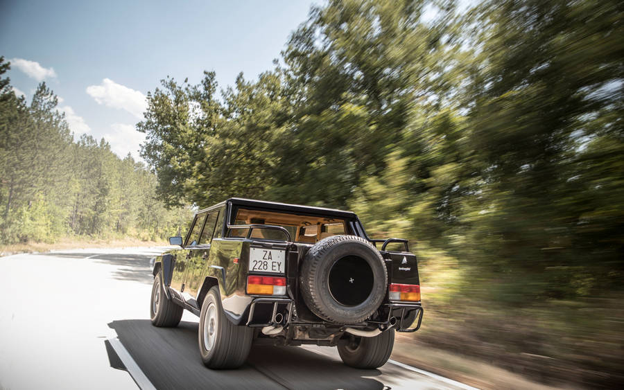 Lambo Truck Back View Wallpaper