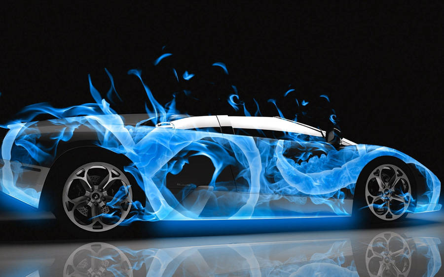 Lamborghini Blue Flame Wallpaper