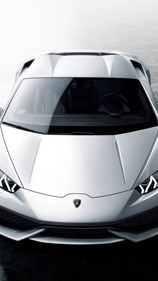 Lamborghini Iphone White Aesthetic Top View Wallpaper