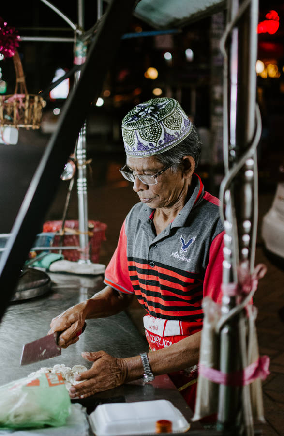 Laos Local Street Vendor Wallpaper