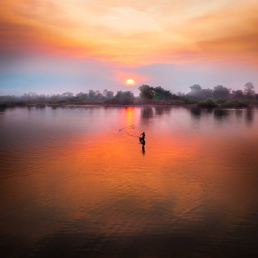 Laos Nam Song River Wallpaper