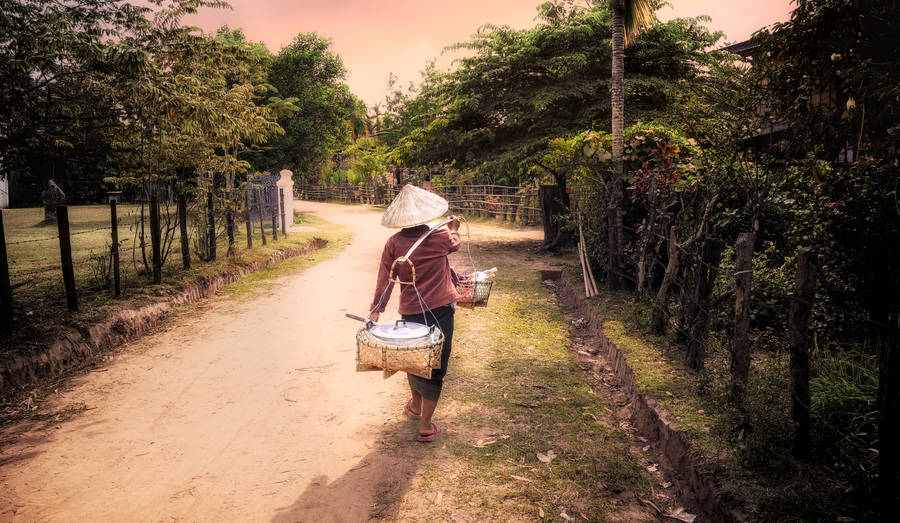 Laos Native Vendor Wallpaper