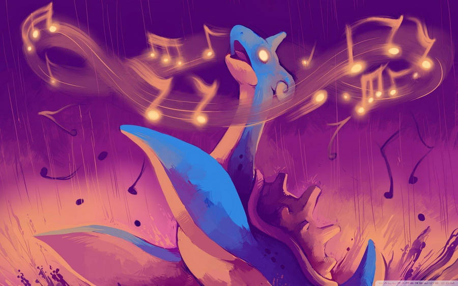 Lapras Enjoying The Music Wallpaper