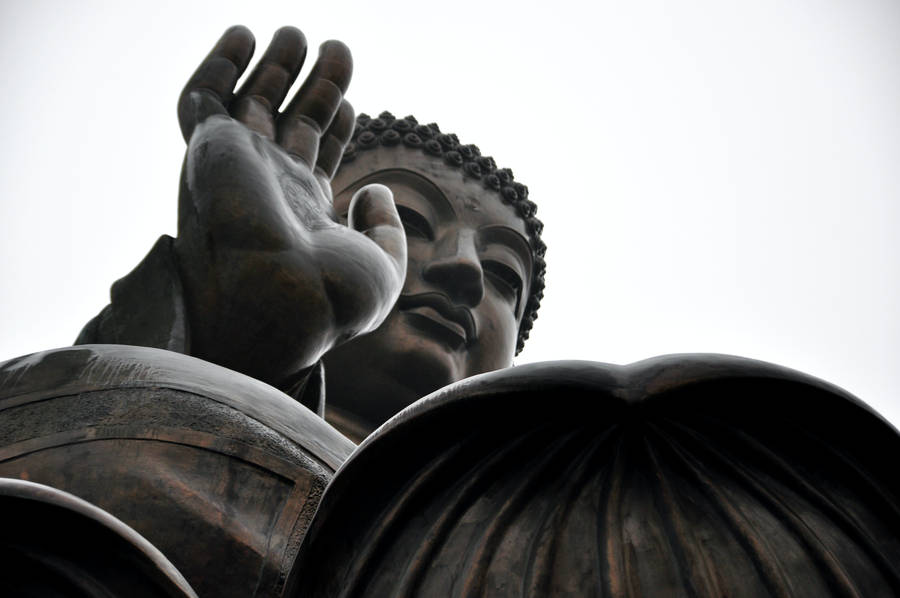 Large Black Buddha Statue Wallpaper