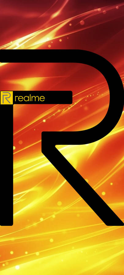 Large Realme Logo Fiery Orange Wallpaper