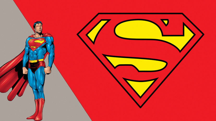 Large Red And Yellow Superman Logo Wallpaper