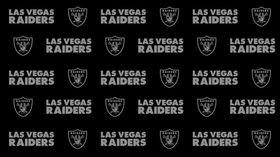 Las Vegas Raiders Logo And Wordmark Pattern Wallpaper