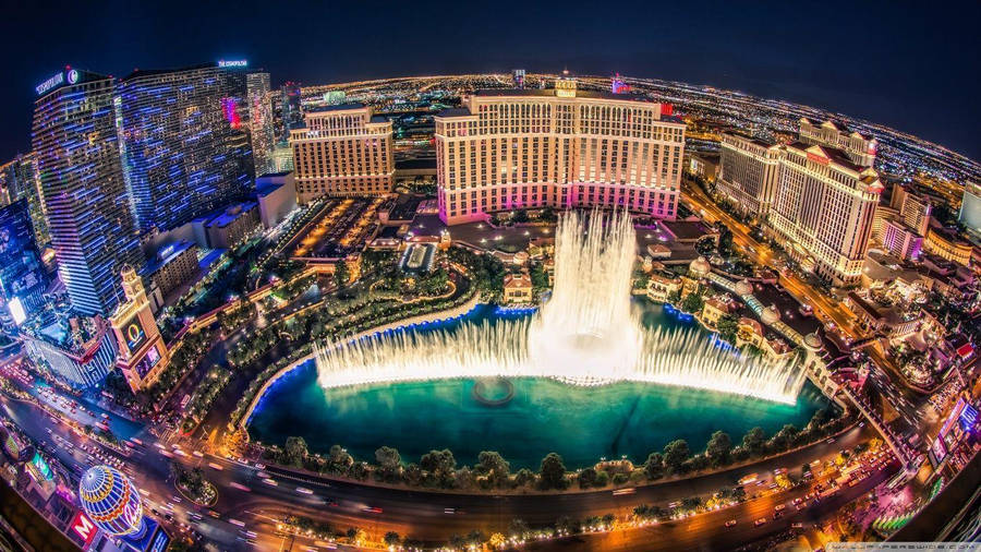 Las Vegas Strip Bellagio At Night Wallpaper