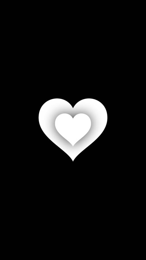 Layered Black And White Heart Wallpaper