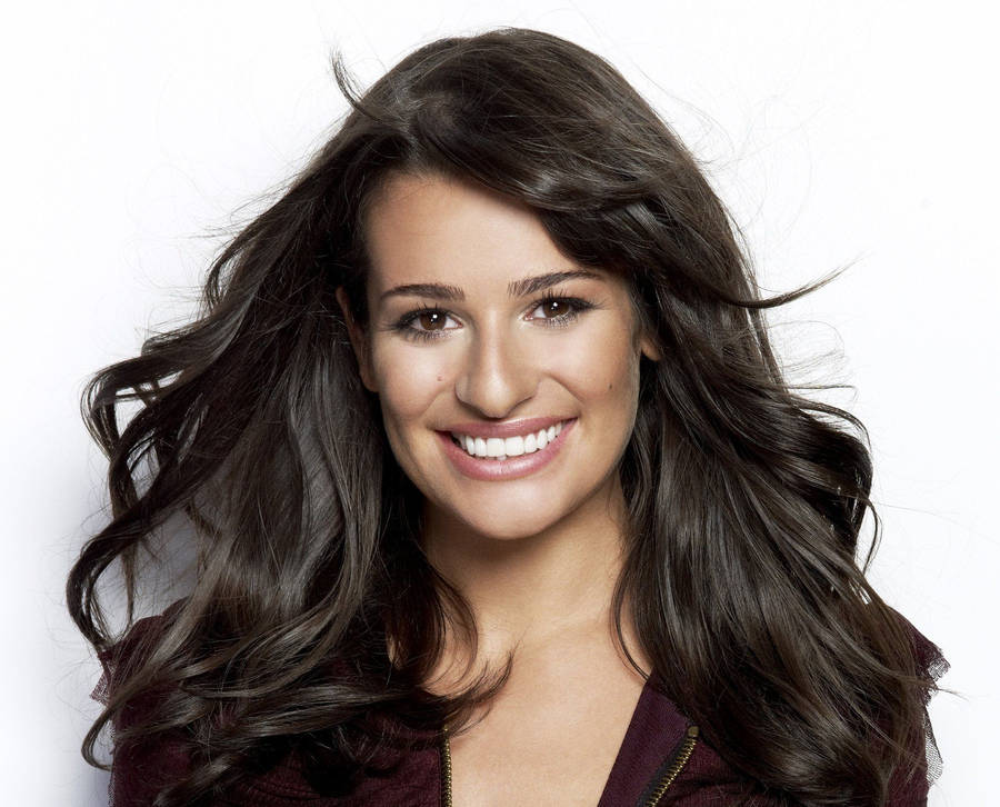 Lea Michele Long Black Hairstyle Wallpaper