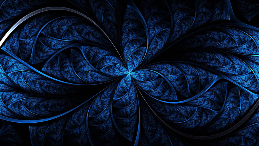 Leaf-like Abstract Dark And Blue Aesthetic Laptop Wallpaper