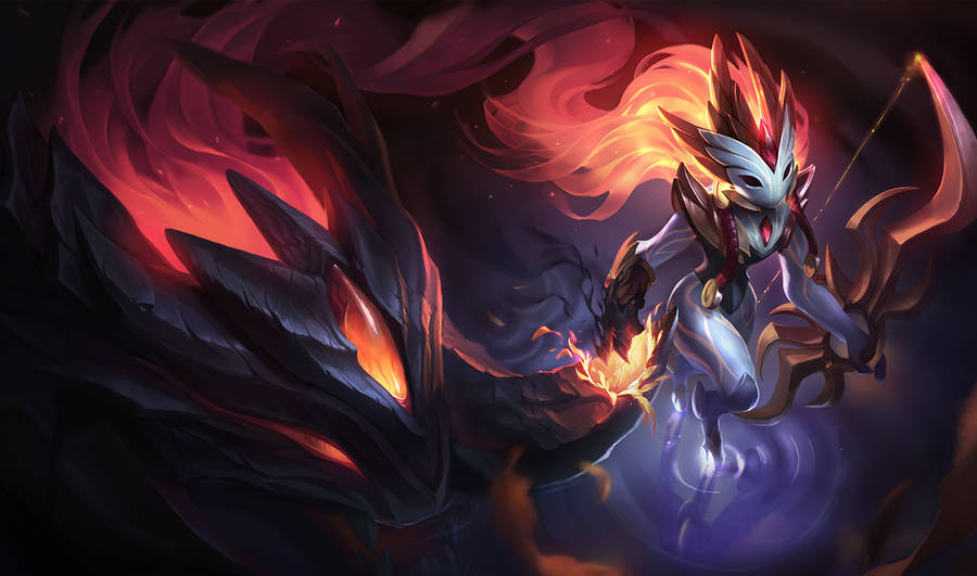 League Of Legends Shadowfire Kindred Wallpaper