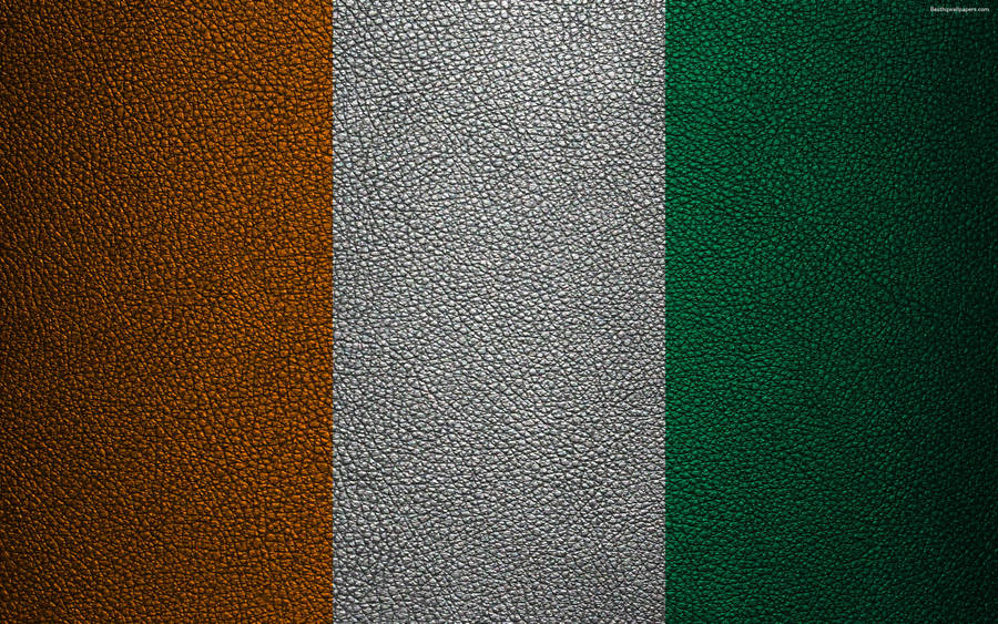 Leather-like Ivory Coast Flag Wallpaper