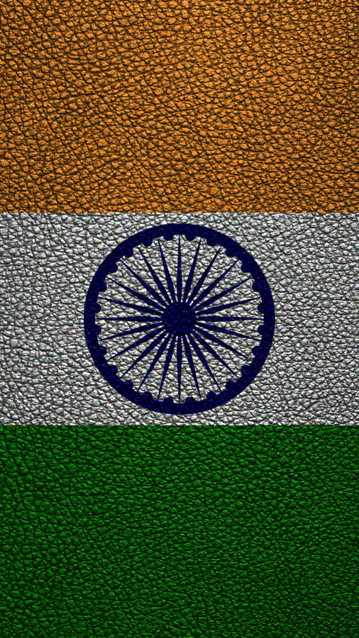 Leather Texture Indian Flag Mobile Wallpaper