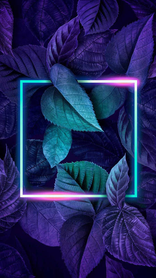 Leaves Neon Phone Wallpaper