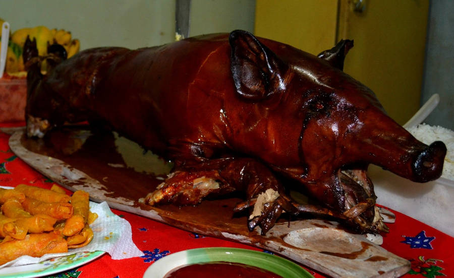 Lechon On The Table Wallpaper