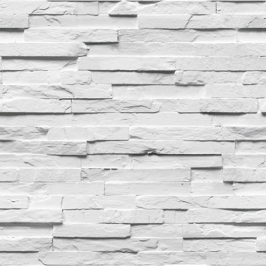 Ledgestone White Pattern Wallpaper