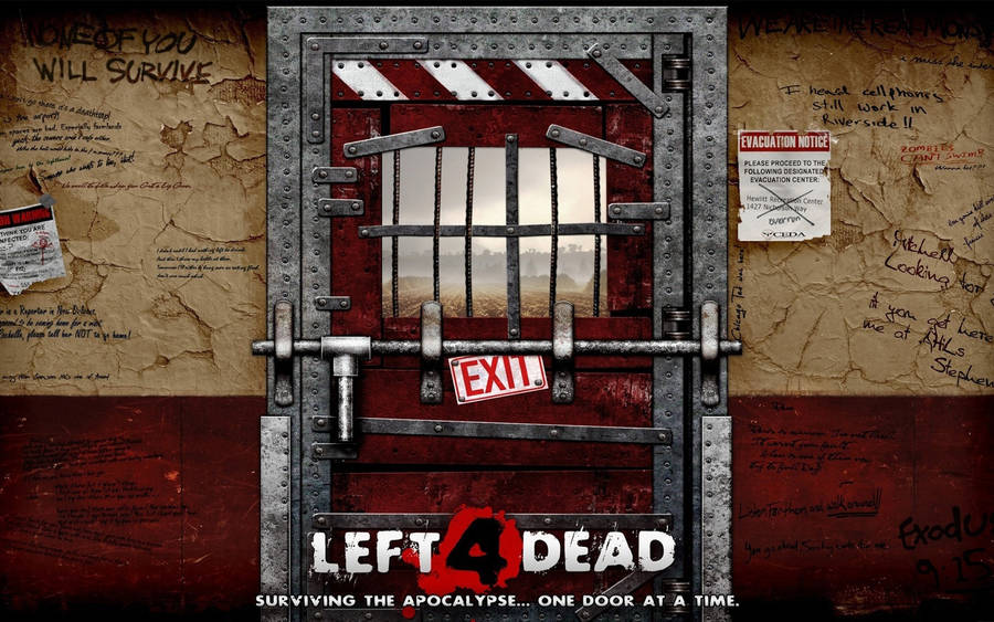 Left 4 Dead Exit Door Poster Wallpaper