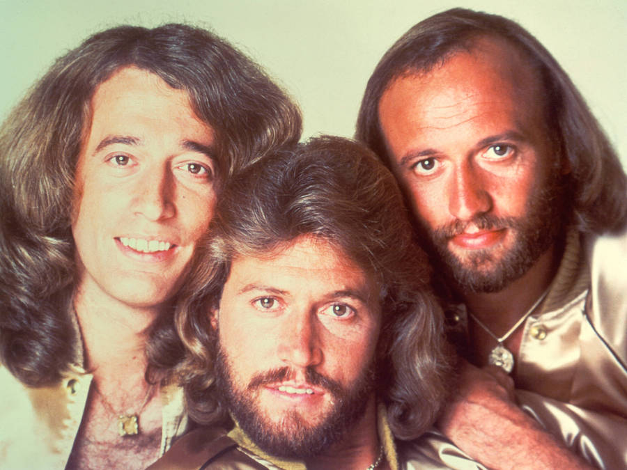 Legendary Bee Gees Group Portrait From 1977 Wallpaper