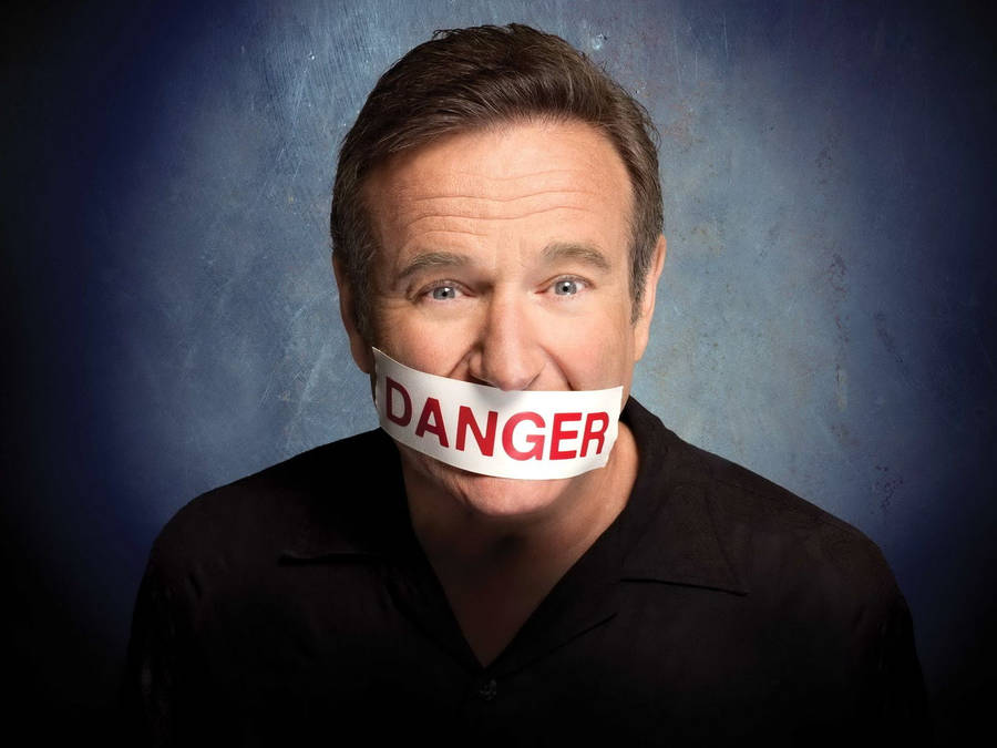 Legendary Comedian Robin Williams In Creative Expression Wallpaper