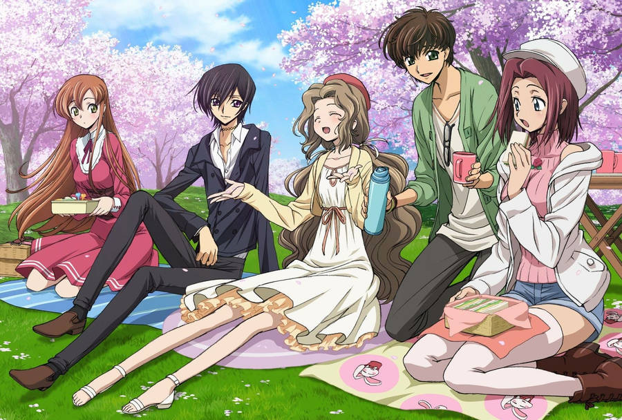 Lelouch Lamperouge Picnic With Friends Wallpaper