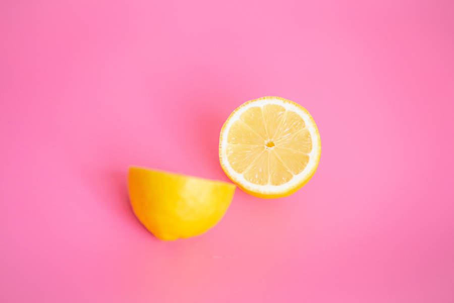 Lemon In Pink Wallpaper