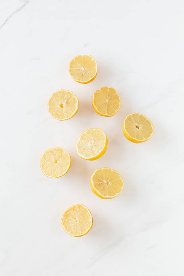 Lemon On White Background Wallpaper