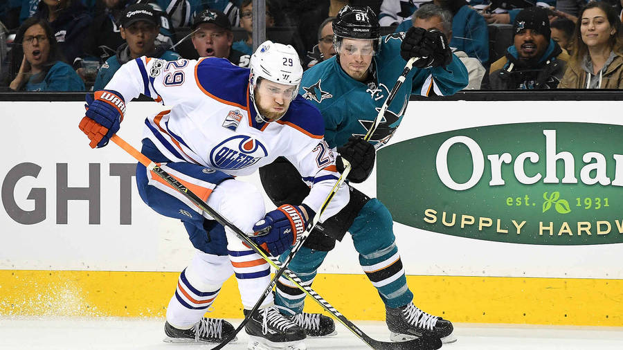 Leon Draisaitl Edmonton Oilers San Jose Sharks Wallpaper