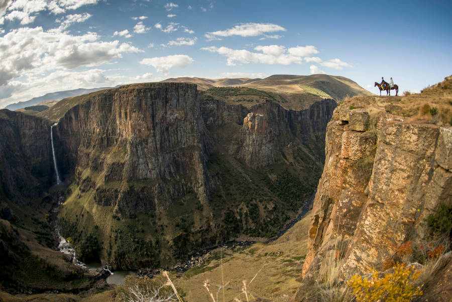 Lesotho Canyon Horses Wallpaper