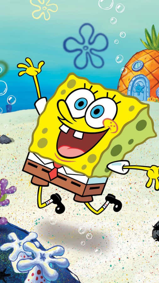 Let's Get This Party Started With The Spongebob Iphone - Perfect For Watching Your Favorite Cartoons! Wallpaper