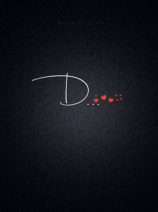 Letter D Red Hearts Wallpaper