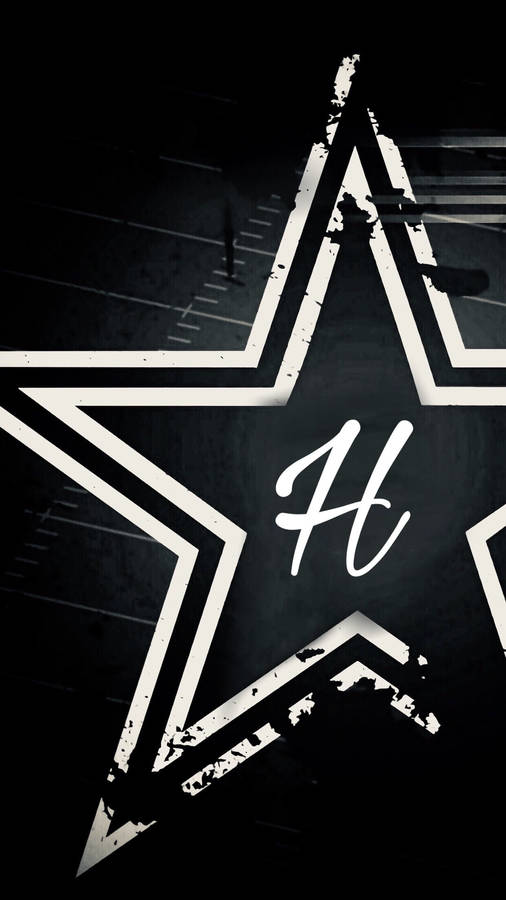 Letter H Vintage Star Wallpaper