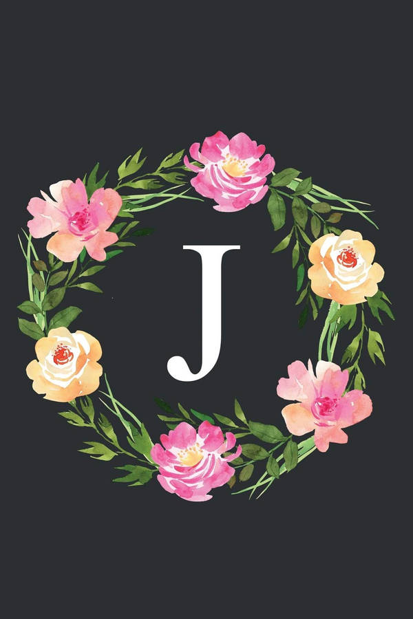 Letter J Flowers Monogram Wallpaper