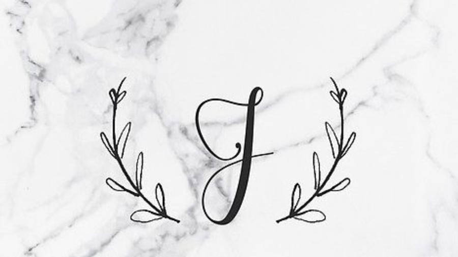 Letter J Monogram Marble Wallpaper